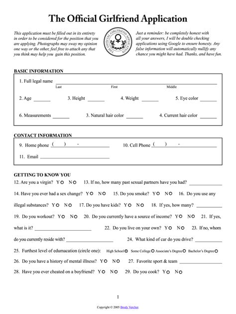 girlfriend application form|2024 Official Girlfriend Application 